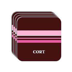 Personal Name Gift   CORT Set of 4 Mini Mousepad Coasters (pink 