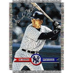Hideki Matsui #55 New York Yankees MLB Woven Tapestry Throw Blanket by 