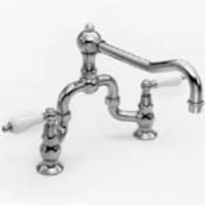   Brass Faucets 9454 Newport Brass Kitchen Bridge Faucet Satin Silver