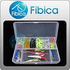 Fly Fishing waterproof tackle box case 12 compartments items in Fibica 