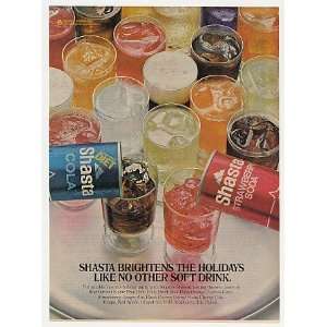  1976 Shasta Soda Cans Brightens the Holidays Print Ad 