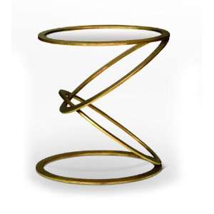  Mobius Contemporary Gold Leaf End Side Table Furniture 
