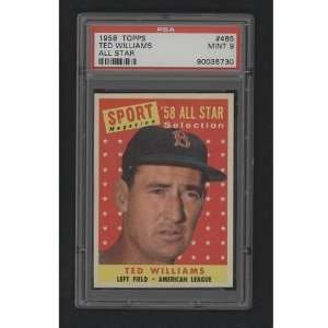  1958 Topps 485 Ted Williams All Star PSA MINT 9 Sports 
