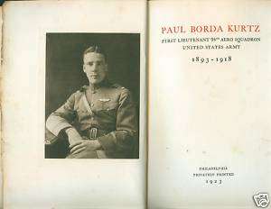 PAUL BORDA KURTZ Harvard Grad #10/100 c1923 WWI Letters  