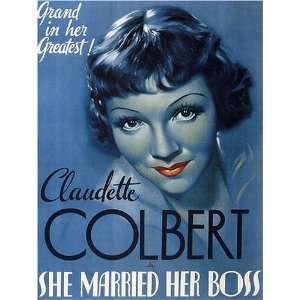   Her Boss Vintage Claudette Colbert Movie Poster 2