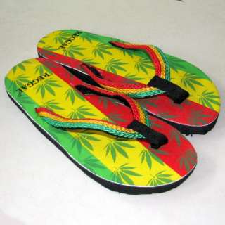 MARIJUANA REGGAE New Flip Flops Beach Sandals Size 5  