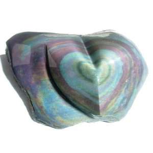 com Rainbow Obsidian Heart 03 Purple Turquoise Crystal Volcanic Glass 