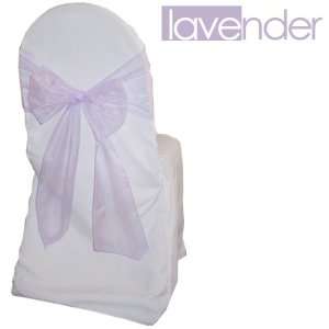  Lavender Organza Wedding Chair Sash Bows (Set of 10 
