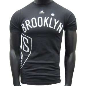  Brooklyn Nets Adidas NBA Black The Go to Tee T Shirt 