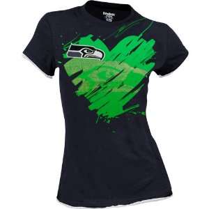 Reebok Seattle Seahawks Ladies Splash Of Love Cap Sleeve T Shirt 
