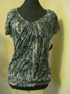new No Boundaries paisley crochet back top blouse lg 11/13 casual wear 