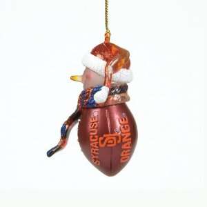 Syracuse Orangemen NCAA Striped Acrylic Football Snowman Ornament (2 
