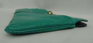 BN Auth Chloe Green Lizard Leather Oversized Clutch Bag  