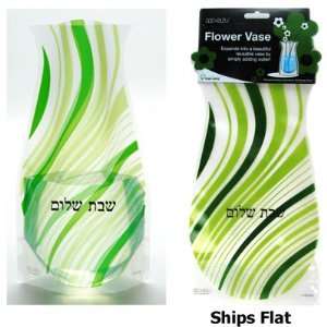  Flower Vase Shabbat Shalom Green Vazu Vases, Judaica