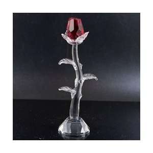  Crystal Romantic Red Rose Bud Standing 