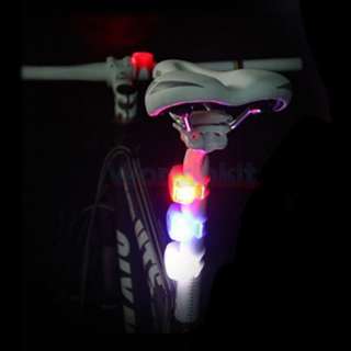 Silicone LED Bike Light Bicycle Lamp Waterproof Head Tail Wheel White 
