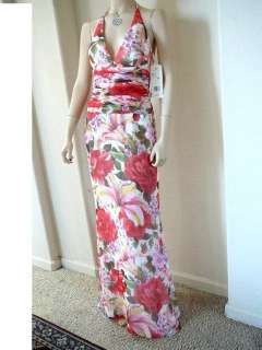 2300 NWT ESCADA CORSET TIE FLORAL GOWN DRESS 40 10 MED  