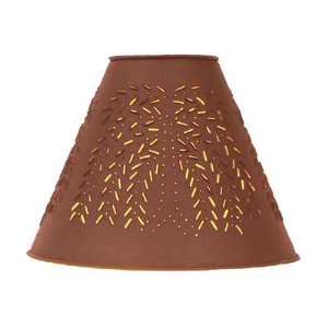  Medium Willow Tree Punched Tin Lamp Shade   Red