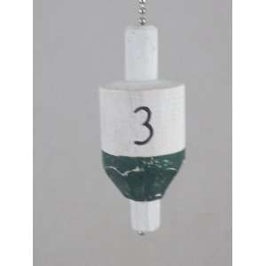  Nautical Hand Carved Green Buoy Wooden Ceiling Fan Pull 