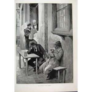  1895 Men Sitting Drinking Sailor Gazette Fine Art