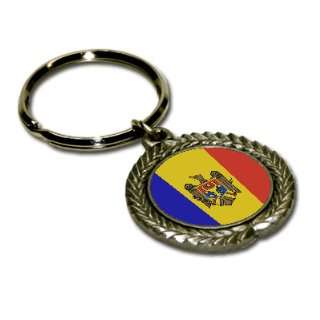  Moldova Flag Pewter Key Chain