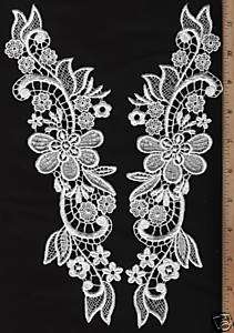 Vintage Embroidered Venise Lace Bridal Applique m1  