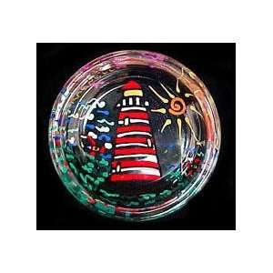  Lively Lighthouses Design   Hand Painted   Coaster   3.75 