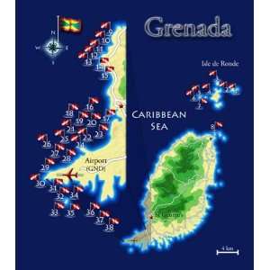  Grenada Dive Map