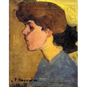 Oil Painting Womans Head in Profile Amedeo Modigliani Hand Painted 