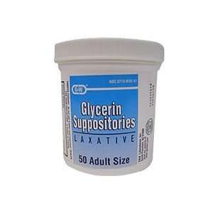  Glycerin laxative suppositories, adult jar by G and W   50 