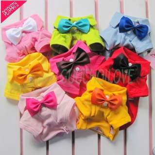 Dog Pet Apparel T Shirt POLO BOW TIE Crew Clothes NEW ★  