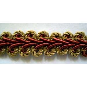  Conso French Gimp Braid PR02 Flambe Red And Beige By The 