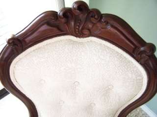   Victorian Ladies Chair~Rosewood Frame w/Ivory Color Brocade Fabric