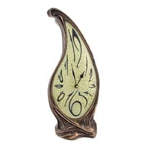   Trippy Bronze Finish Melting Mantel Clock Dali esque