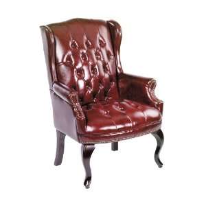 Boss Wing Back Traditional Guest Chair in Black 
