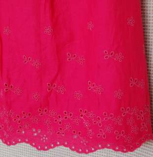   Kids Girls Costal Dark Pink Eyelet Summer Dress Sundress size Large 10