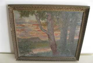 Antique 1860 D.S. Peirce Landscape Oil Painting RARE Listed Signed DS 