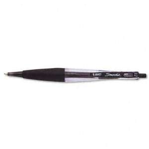  Smoothie Retractable Ballpoint Pen, Clear Barrel, Black 