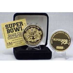   24KT Gold Plate Gold Super Bowl XII Flip Coin