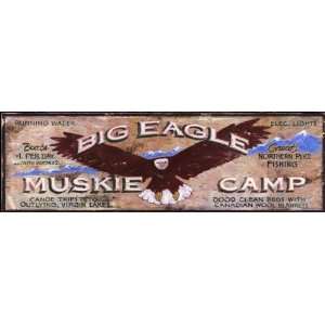 Rustic Vintage Camp Sign   Big Eagle Muskie Camp Nostalgic 