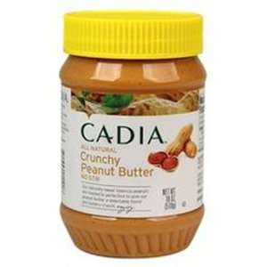 Cadia All Natural No Salt Added Crunchy Peanut Butter, 18 Ounce 