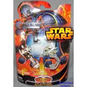 Star Wars Micro Vehicles AT RT and Barc Speeder With Clone Trooper and 