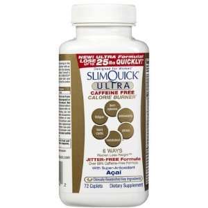  SlimQuick Caffeine Free Calorie Burner Caps, 72 ct (Quantity 