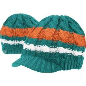  Miami Dolphins Womens Cable Visor Knit Hat Sports 