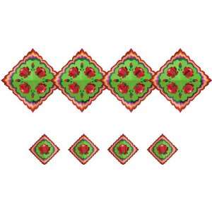  Set of 4 10X10 Rose Sukkah Star