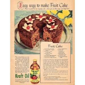  Shortening 1952 Original Ad with Fruit Cake Recipe 