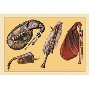 Cornemuse, Calabrian Bagpipe, Musette 24X36 Giclee Paper  