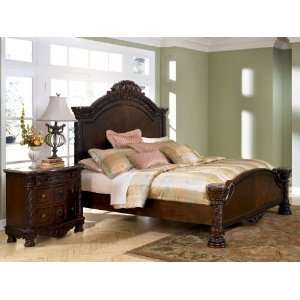  Old World California King Mansion Bed in Dark Casual 