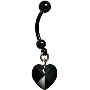  Handcrafted Austrian Crystal Jetsetter Heart Belly Ring Jewelry