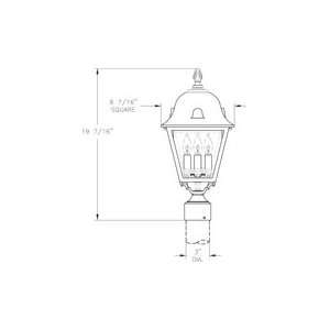 Hanover Lantern B5830LBR Jefferson Medium 3 Light Outdoor Post Lamp in 